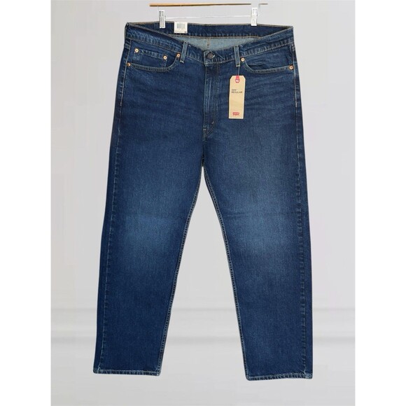 Levi’s 505 Regular Fit Men’s W40 L32 Straight Leg Stretch Blue Denim Jeans - Picture 4 of 7